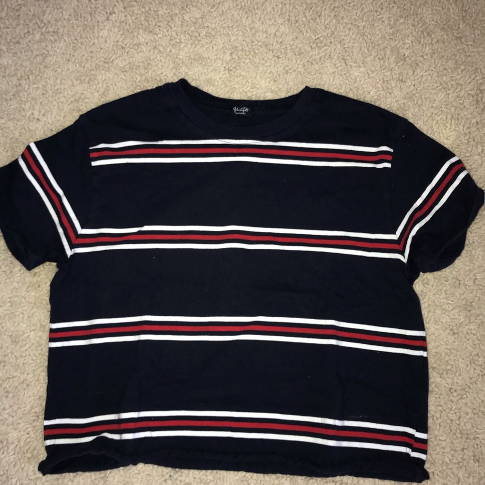 Blue red and white striped Brandy Melville shirt